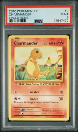 2016 POKEMON XY EVOLUTIONS #9 CHARMANDER PSA 9 - Image 1