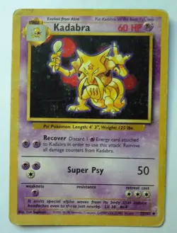 Carte Pokemon Kadabra 32/102 - 60 HP 1995,96,98 anglaise Edition 2 Set De Base - Image 1