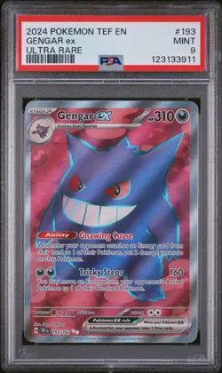 GENGAR EX #193 ULTRA RARE FULL ART 2024 POKEMON TEF TEMPORAL FORCES PSA 9 MINT - Image 1