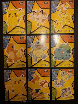 1999 Pokemon The 1st Movie Mewtwo Sticker Puzzle Chase Card Set (9) Black Logo - Image 2