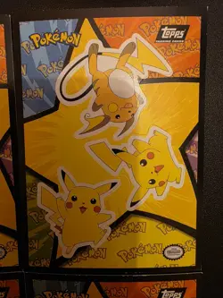 1999 Pokemon The 1st Movie Mewtwo Sticker Puzzle Chase Card Set (9) Black Logo - Image 5