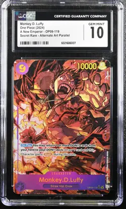 Monkey D Luffy OP09-119 CGC 10 Alt Art Parallel A New Emperor One Piece Card - Image 1