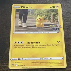 Pikachu 027/078 Common Pokemon Go Pokemon Card E588* - Image 1