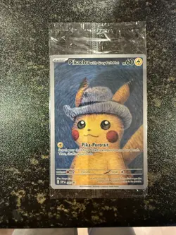Pokemon x Van Gogh: Pikachu with Grey Felt Hat - 085 Promo Card - SEALED - Image 1