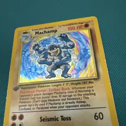 Pokemon TCG Machamp First Edition 8/102 Base Set Holo Rare Card LP/NM - Image 2