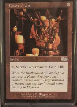 1x Claws of Gix NM x1 -- Urza's Saga -- MTG - Image 1