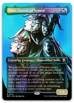 Omo, Queen of Vesuva (Borderless) #14 (Foil) NM Modern Horizons 3 M3C Magic MTG - Image 1