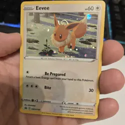Eevee SWSH190 Black Star Promo Cute Above Head HD Holo Swirl 🌀 NM Pokemon - Image 1