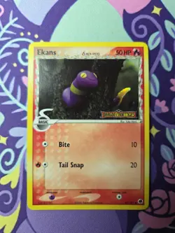 Pokemon TCG EX Dragon Frontiers Ekans (Delta Species) 47/101 Reverse Holo NM - Image 1