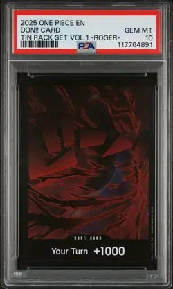 2025 ONE PIECE PROMOS TIN PACK SET VOL.1 -GOL.D.ROGER- DON!! CARD PSA 10 - Image 1