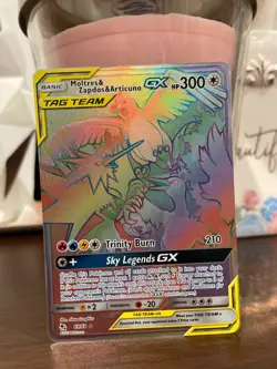 Pokemon TCG Moltres Zapdos & Articuno GX Card 69/68 Secret Hidden Fates Holo NM - Image 1