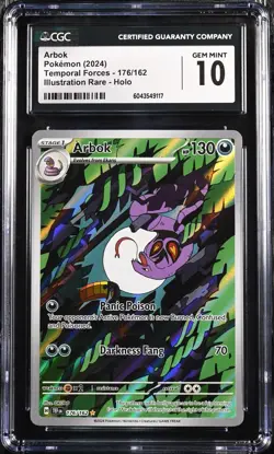 Pokemon Card Cgc 10 Arbok 176/162 Temporal Forces Illustration Rare IR FA - Image 1