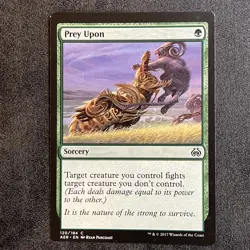 Mtg Misprint Error Oddity Miscut Prey Upon Green Sorcery Aether Revolt - Image 1
