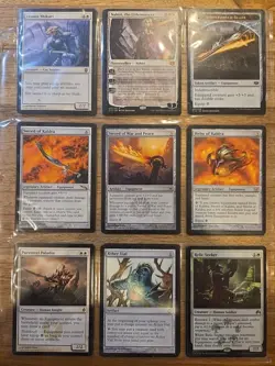 MtG 18x W Soldier Equipment Commander Page Pack Aether Vial - Image 1