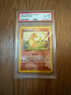 1999 Pokemon Base Set Unlimited Charmander #46 PSA 10 - Image 1