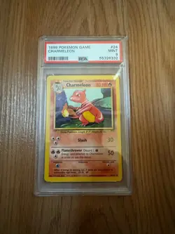 1999 POKEMON GAME BASE SET UNLIMITED 24 CHARMELEON PSA 9 MINT - Image 1