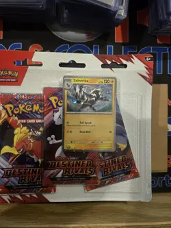 Destined Rivals 3 Pack Blister Pokemon TCG - Zebstrika Promo - Image 3