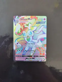 Pokemon Sylveon VMAX TCG Rainbow Secret Rare Card 211/203 Evolving Skies NM - Image 1