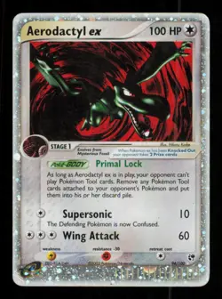 Pokemon Card Aerodactyl ex 94/100 Sandstorm Holo Foil Vintage Rare MP 2003 - Image 1