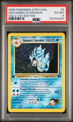 2000 POKEMON GYM CHALLENGE HOLO-1ST ED #5 GIOVANNI'S GYARADOS PSA 6 - Image 1