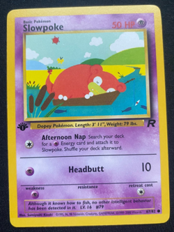 Pokemon TCG Slowpoke Rocket 1st Edition Common 67/82 - Near Mint NM - Image 1