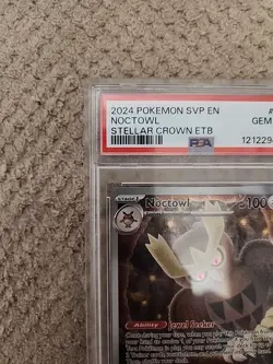 Pokemon TCG Stellar Crown Noctowl Illustration Rare ETB Promo #SVP 141 (PSA-10) - Image 3