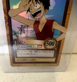 1999 One Piece Carddass Hyper Battle Holo Luffy C01 - Rookie Card - Image 4