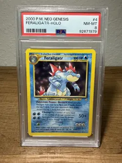 2000 Pokemon Neo Genesis Feraligatr PSA 8 Holo Card - Image 1