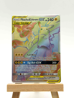 NM - Pokemon Pikachu & Zekrom GX Team Up Card 184/181 Secret Rare Rainbow Holo - Image 3