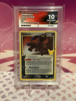 Pokemon TCG Umbreon Gold Star 17/17 Celebrations Holo Gem Mint Ace 10 - Image 1