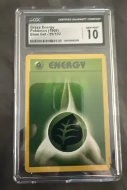 Grass Energy Pokemon Base Set 99/102 1999 CGC 10 Gem Mint - Image 1