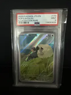 2025 POKEMON JTG EN-JOURNEY TOGETHER ILLUSTRATION RARE #170 HOP'S WOOLOO PSA 9 - Image 1