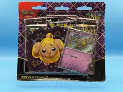 Paldean Fates Shiny Greavard Pokemon S&V Tech Sticker Collection 3-Pack - Image 1
