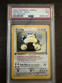 1999 POKEMON-JUNGLE SNORLAX-HOLO 1ST EDITION #11 PSA 7 - Image 1