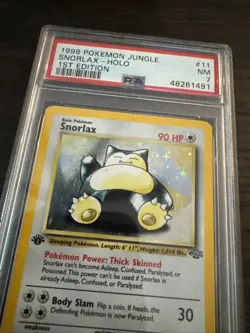 1999 POKEMON-JUNGLE SNORLAX-HOLO 1ST EDITION #11 PSA 7 - Image 2