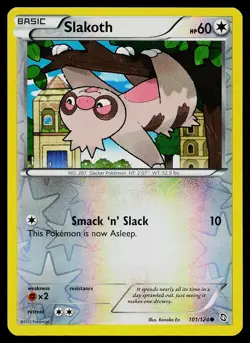 Pokemon Dragons Exalted 101/124 Slakoth Reverse Holo - Image 1