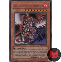 Yugioh Horus the Black Flame Dragon LV8 SOD-EN008 Ultra Rare 1st Edition LP - Image 1
