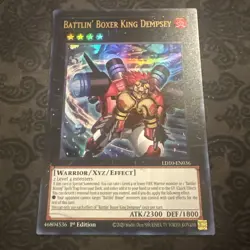 Yugioh Yu-Gi-Oh! Battlin' Boxer King Dempsey LD10-EN036 1st edition Ultra Rare - Image 1