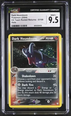 CGC 9.5 MINT+ Dark Houndoom EX Team Rocket Returns 5/109 Holo Pokemon Card psa - Image 1