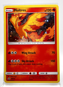 Moltres Cosmos Holo SM143 Pokemon Card Black Star Promo 2018 LP - Image 1