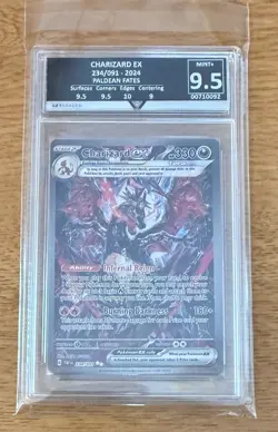 POKEMON TCG CHARIZARD EX 234/091 PALDEAN FATES GRADE 9.5 MINT+ RARE CARD - Image 1