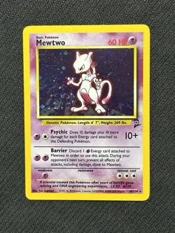 NM Mewtwo 10/130 Base Set 2 Holo Rare Pokemon Card - Image 1