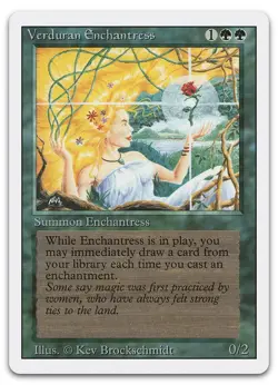 Verduran Enchantress (LP) Revised Edition 3ED Magic MTG - Image 1