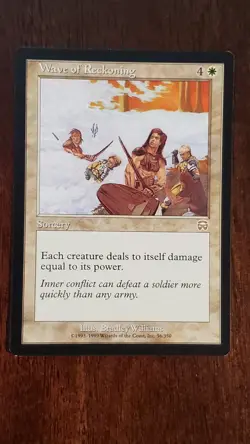 Wave of Reckoning Mercadian Masques MM EX/LP #56 MTG Magic the Gathering Rare - Image 1