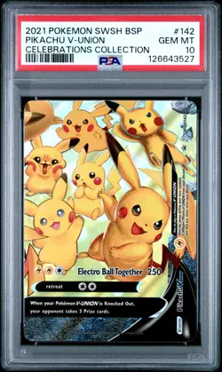 2021 Pokemon Celebrations V-Union #142 Pikachu PSA 10 - Image 1