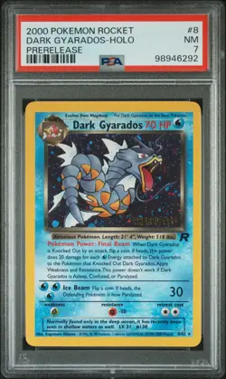 Dark Gyarados - PSA 7 Holo Prerelease Promo - 8/82 Team Rocket - Pokemon (292) - Image 1