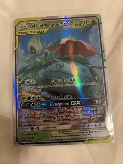 Pokemon Sun & Moon Team Up Celebi Venusaur GX Full Art Ultra Rare 1/181 NM - Image 1