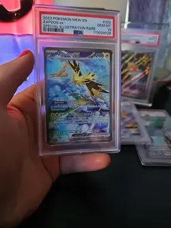 Pokemon 2023 TCG S&V 151 Zapdos EX Card Sir 202/165 PSA 10 Gem Mint - Image 1