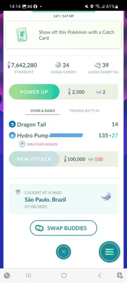 Pokemon Go Legendary Lugia ( XXS) ( Normal ) - Image 2
