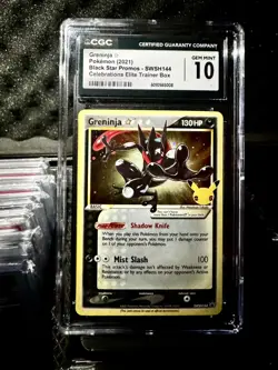 CGC 10 GEM MINT Black Star Promo Greninja Gold Star SWSH144 Celebrations Pokemon - Image 1